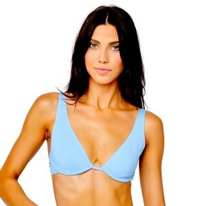 L*space Alana Light Blue Bikini top with wire detail